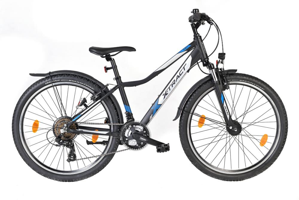 6164 Cross - 26" 38 cm Curve - Jugendfahrrad - schwarz/silber/blau