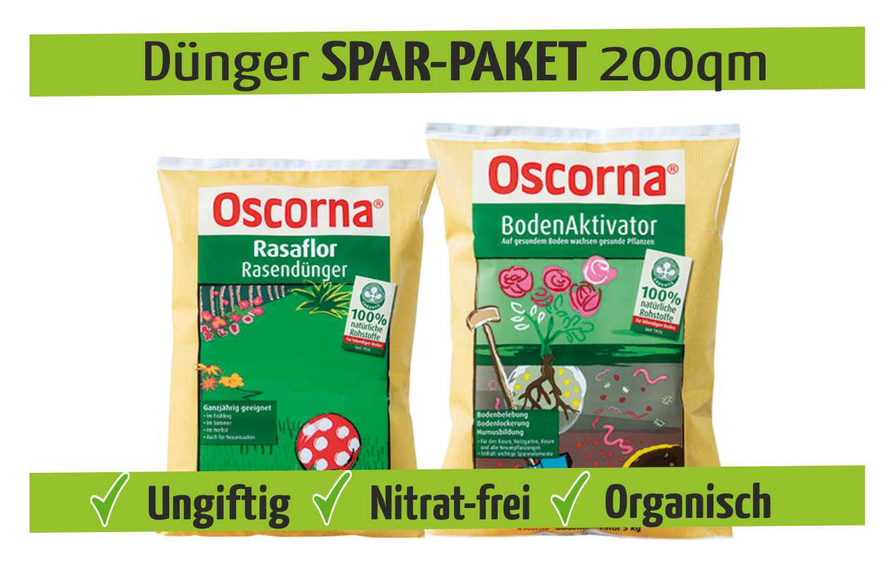 Oscorna Set 200qm - Bodenaktivator 25kg + Rasaflor 10,5kg
